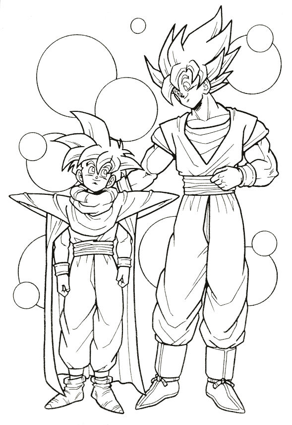 gohan dbz gt Colouring Pages page 2
